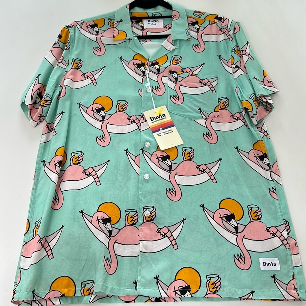 Duvin Beer Hammock flamingo shirt